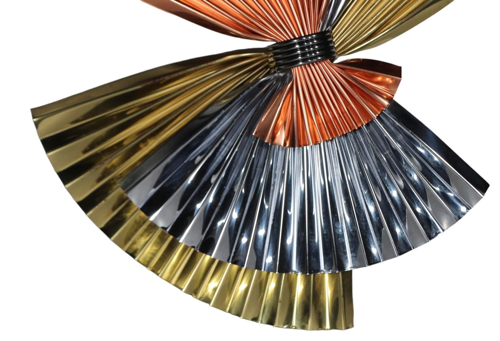 Mixed Metal Hollywood Regency Fan Sculpture by Jere 1991 - 3