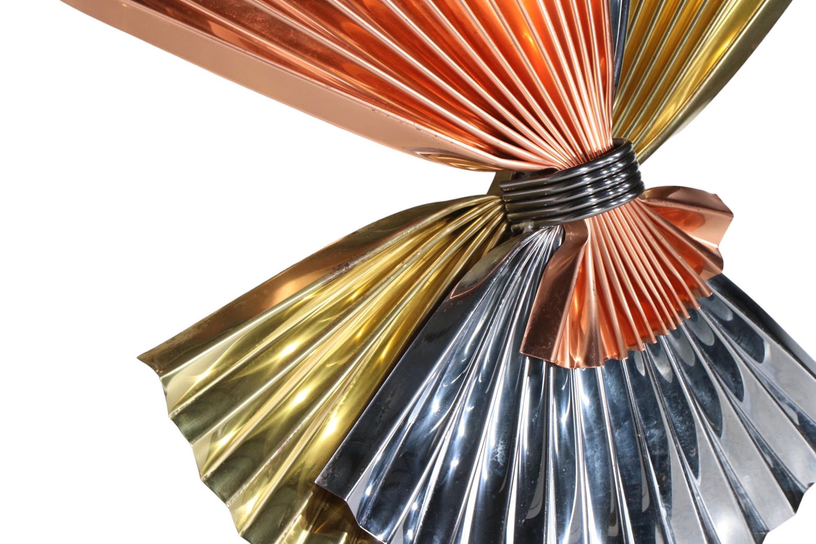 Mixed Metal Hollywood Regency Fan Sculpture by Jere 1991 - 7