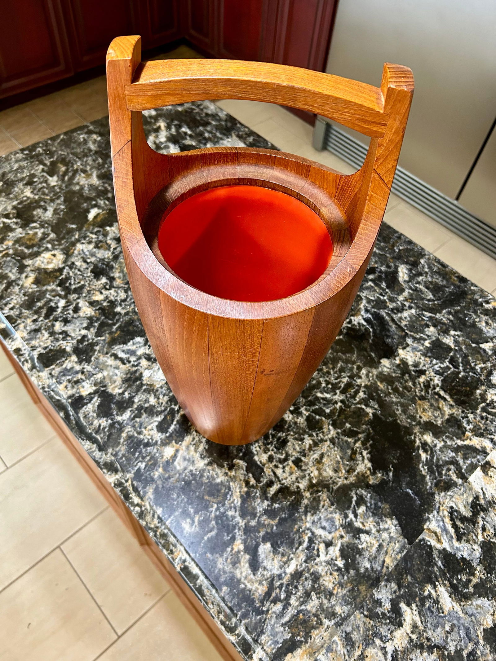 Vintage Danish Modern Stave Teak Ice Bucket/Lid, Jens Quistgaard for Dansk, 1960's, Mark #811 - 10