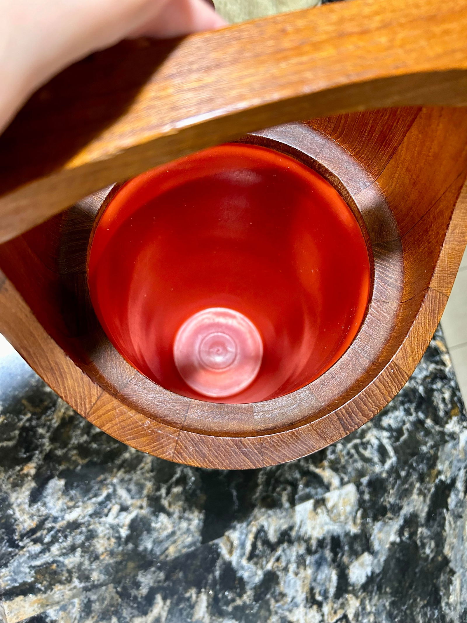 Vintage Danish Modern Stave Teak Ice Bucket/Lid, Jens Quistgaard for Dansk, 1960's, Mark #811 - 11