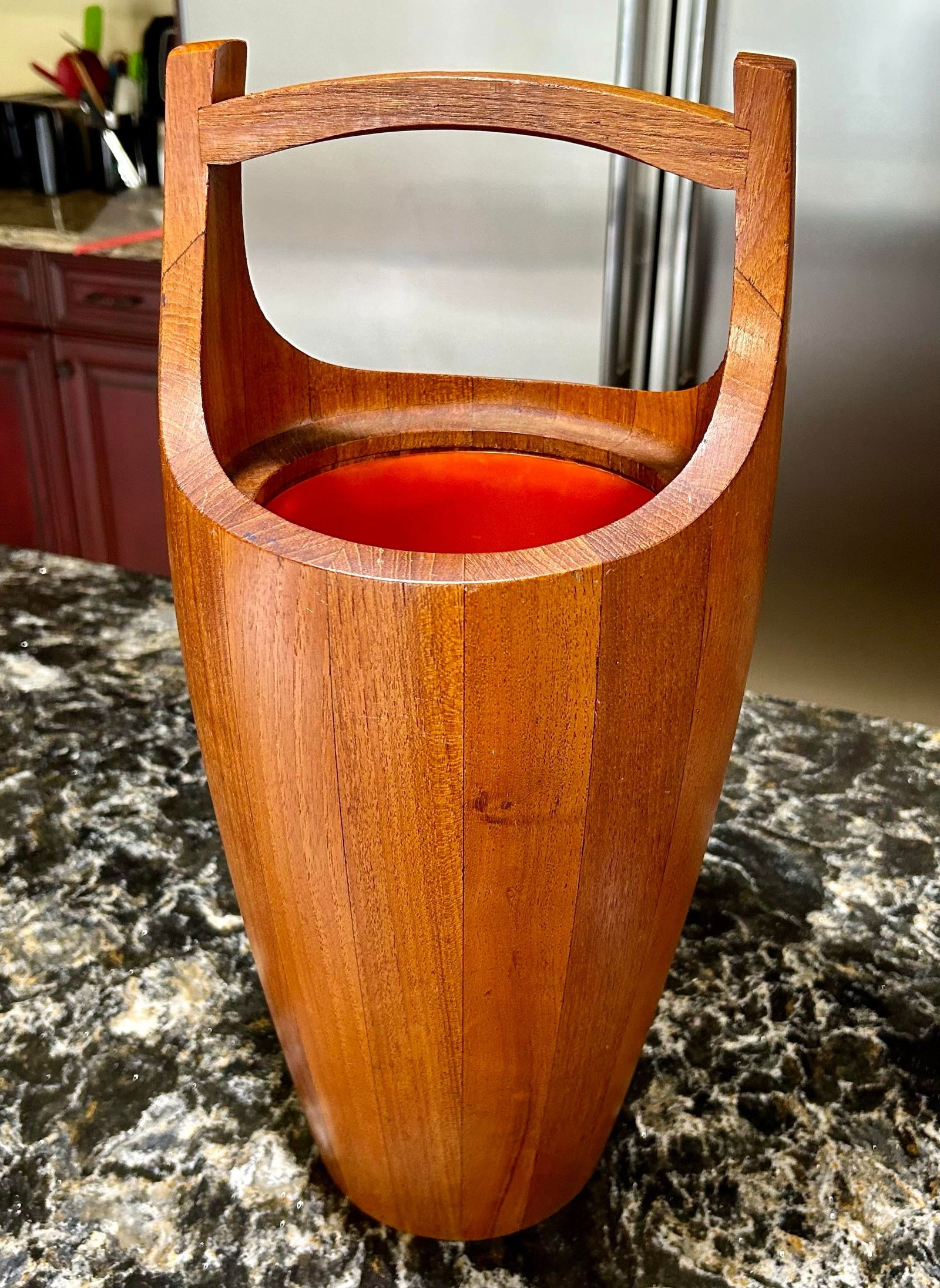 Vintage Danish Modern Stave Teak Ice Bucket/Lid, Jens Quistgaard for Dansk, 1960's, Mark #811 - 9