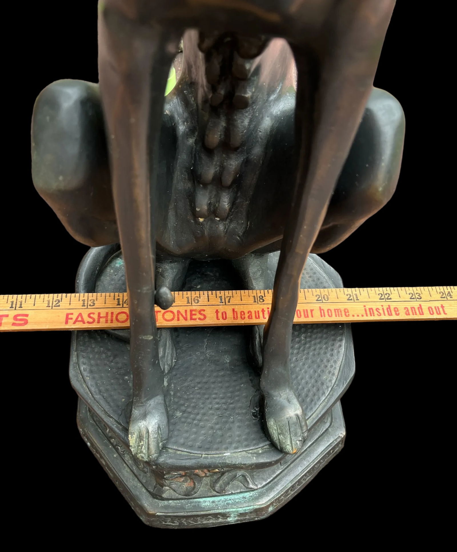 1980s Life Size Bronze Statue of a Whippet Dog on Pedestal - 10