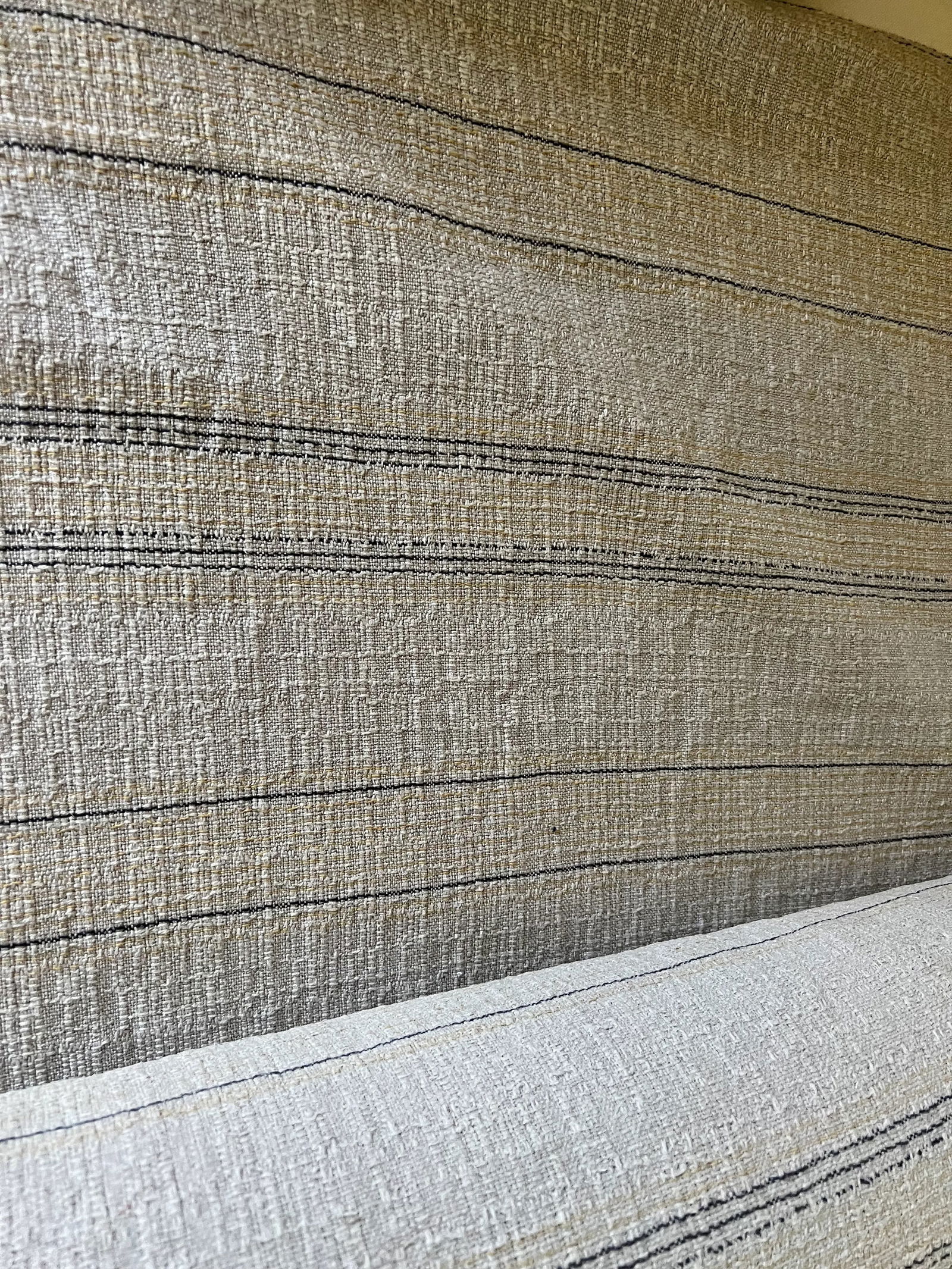 Vintage Ralph Lauren Oatmeal Colored Tweed Stripe Fabric- 9 Yards - 2