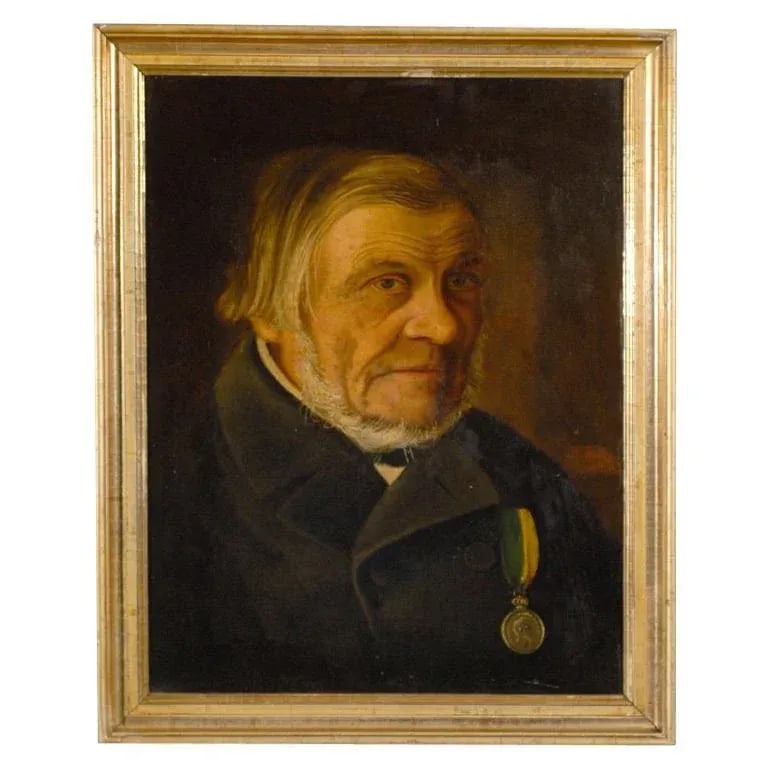 Antique Swedish Oil Portrait of Gentleman - 9