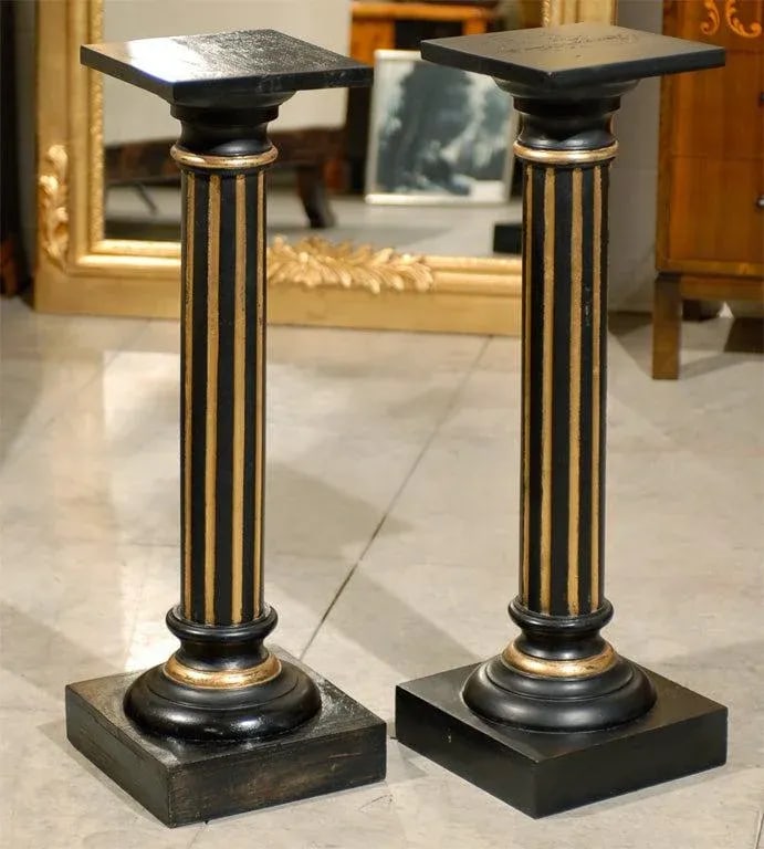 Antique Swedish Neoclassical Late Empire Pedestals - a Pair - 6
