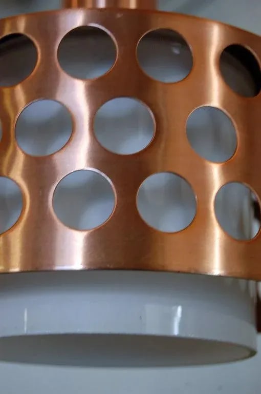 Vintage Mid-Century Swedish Copper & Glass Pendant - 3