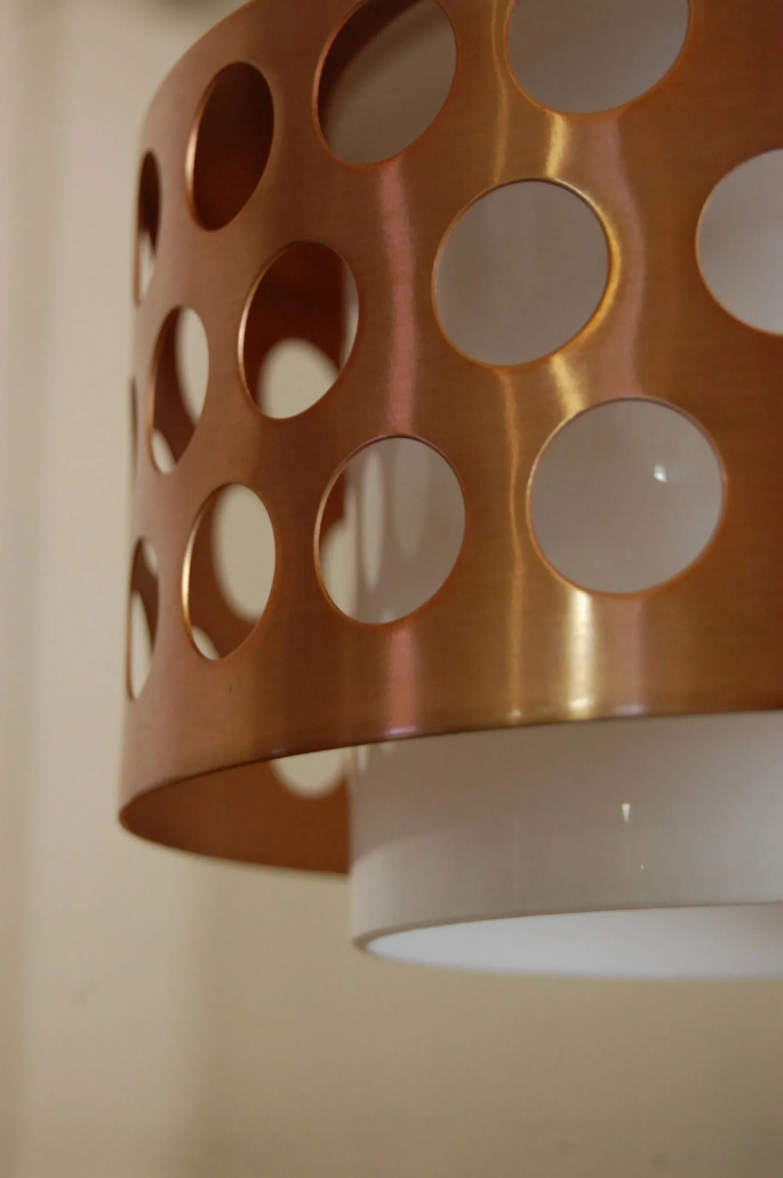 Vintage Mid-Century Swedish Copper & Glass Pendant - 8