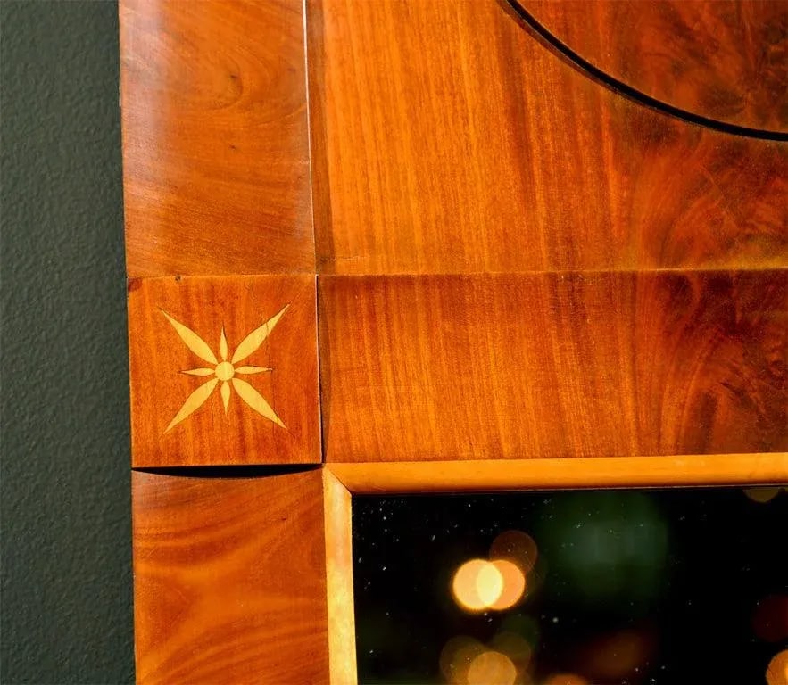 Mid 19th Century Swedish Karl Johan, Biedermeier Crotch Mahogany Mirror - 5