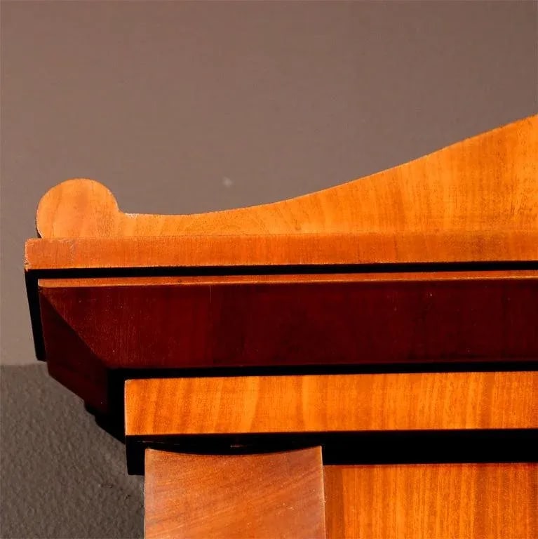 Mid 19th Century Swedish Karl Johan, Biedermeier Crotch Mahogany Mirror - 8