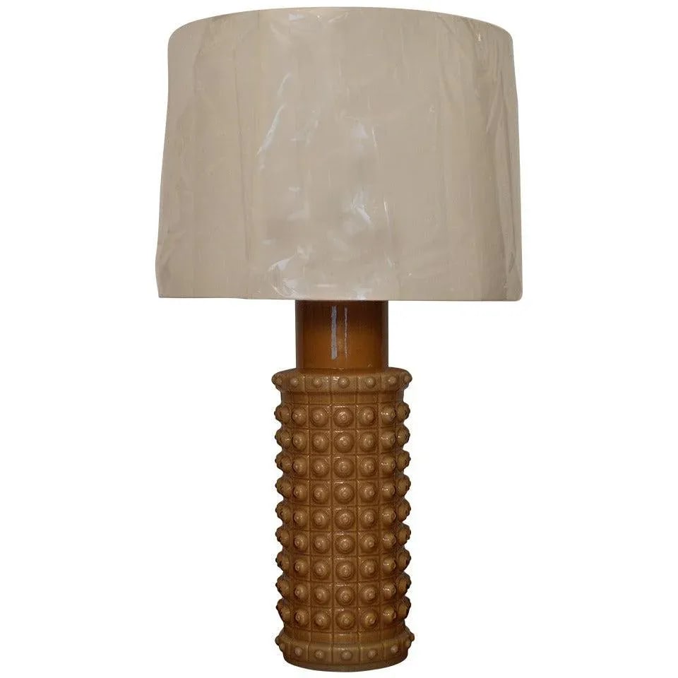 Mid Century Swedish Caramel Glass Table Lamp by Luxus - 7