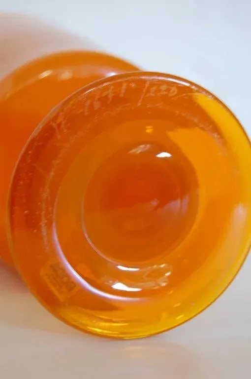 Erik Höglund Mid-Century Signed Orange Footed Art Glass Vase for Boda C. 1960s - 4