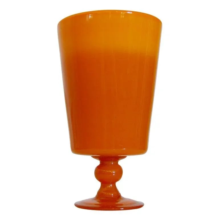 Erik Höglund Mid-Century Signed Orange Footed Art Glass Vase for Boda C. 1960s - 8