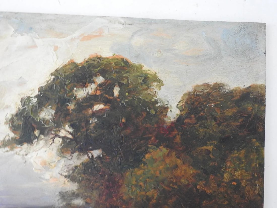 Late 19th Century Barbizon School Landscape With Fisherman Painting - 3