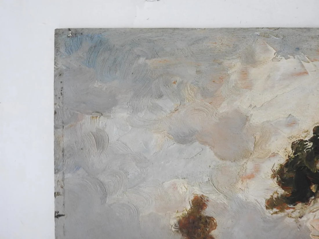 Late 19th Century Barbizon School Landscape With Fisherman Painting - 4