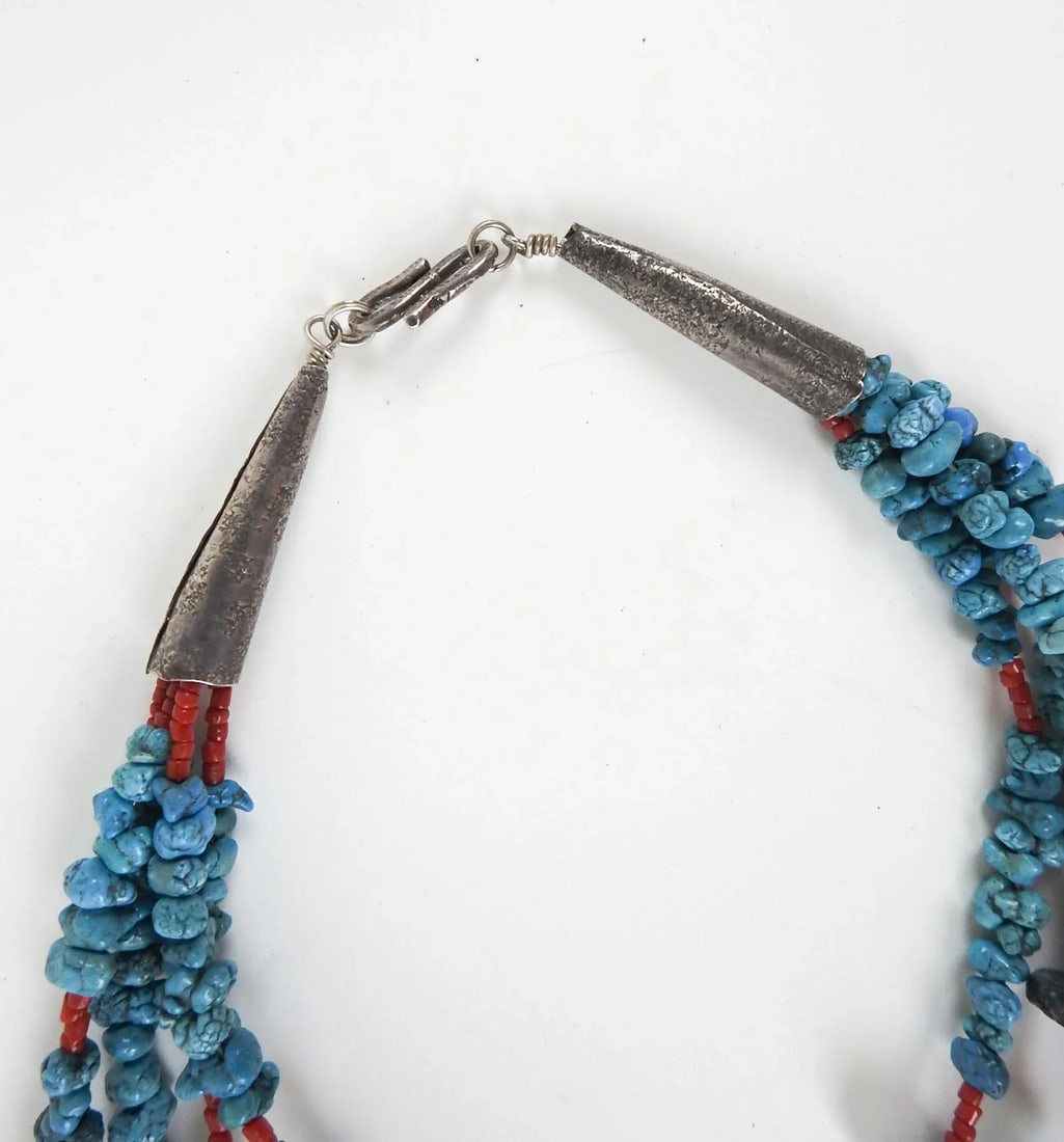 Late 20th Century Artist Studio Turquoise Sterling Silver Necklace & Earrings - 11