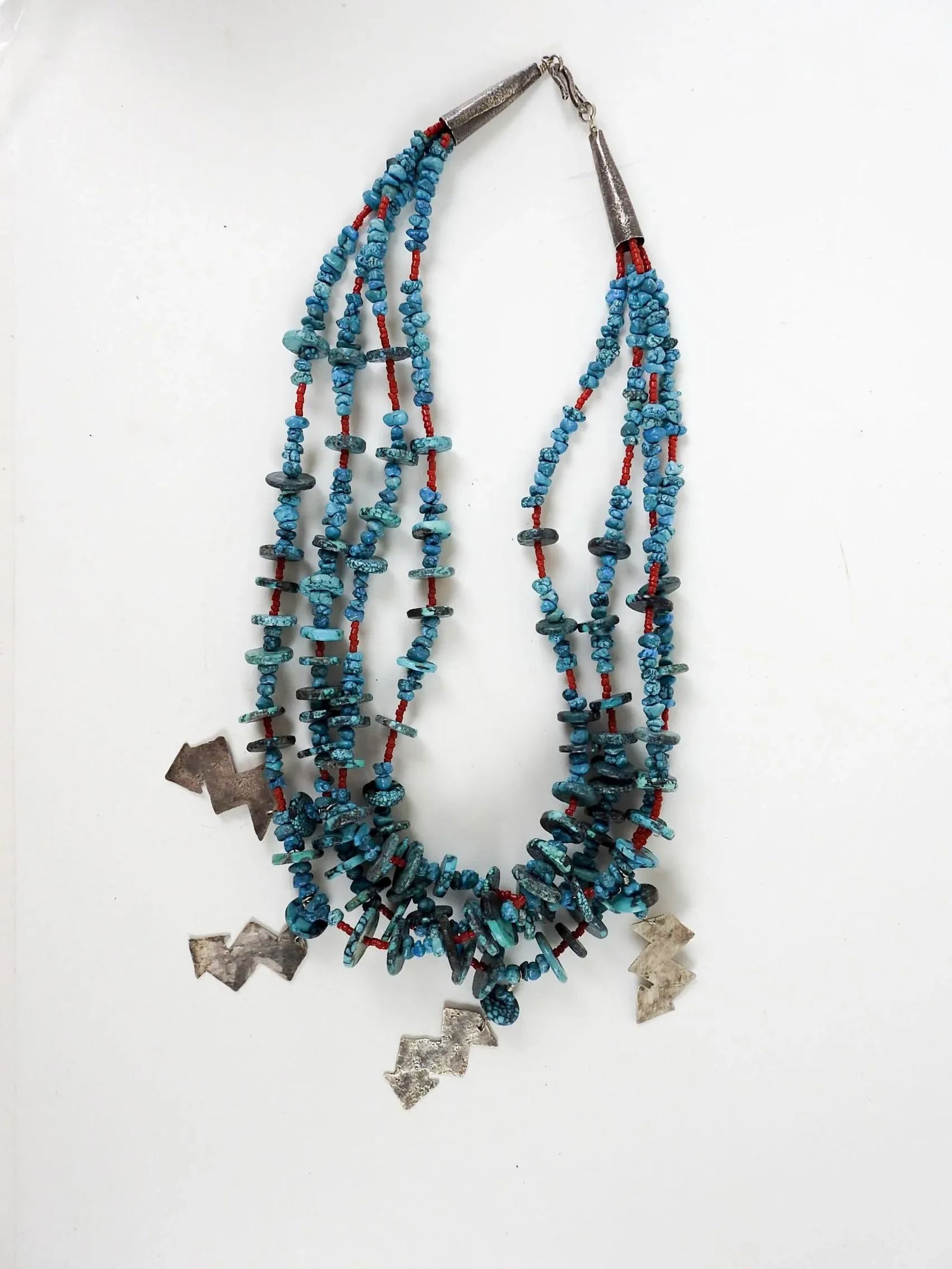 Late 20th Century Artist Studio Turquoise Sterling Silver Necklace & Earrings - 2