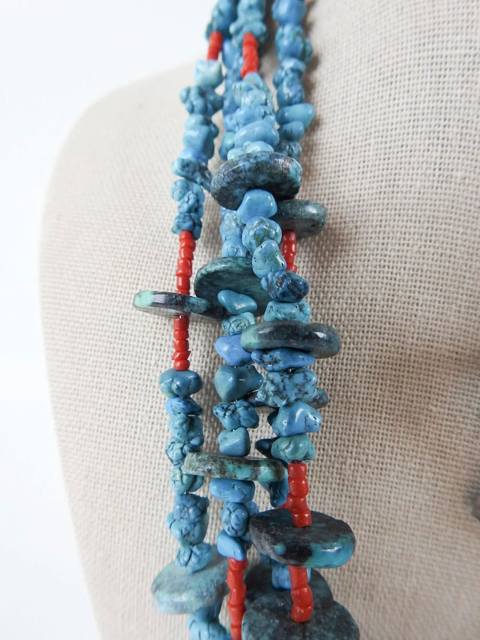 Late 20th Century Artist Studio Turquoise Sterling Silver Necklace & Earrings - 6