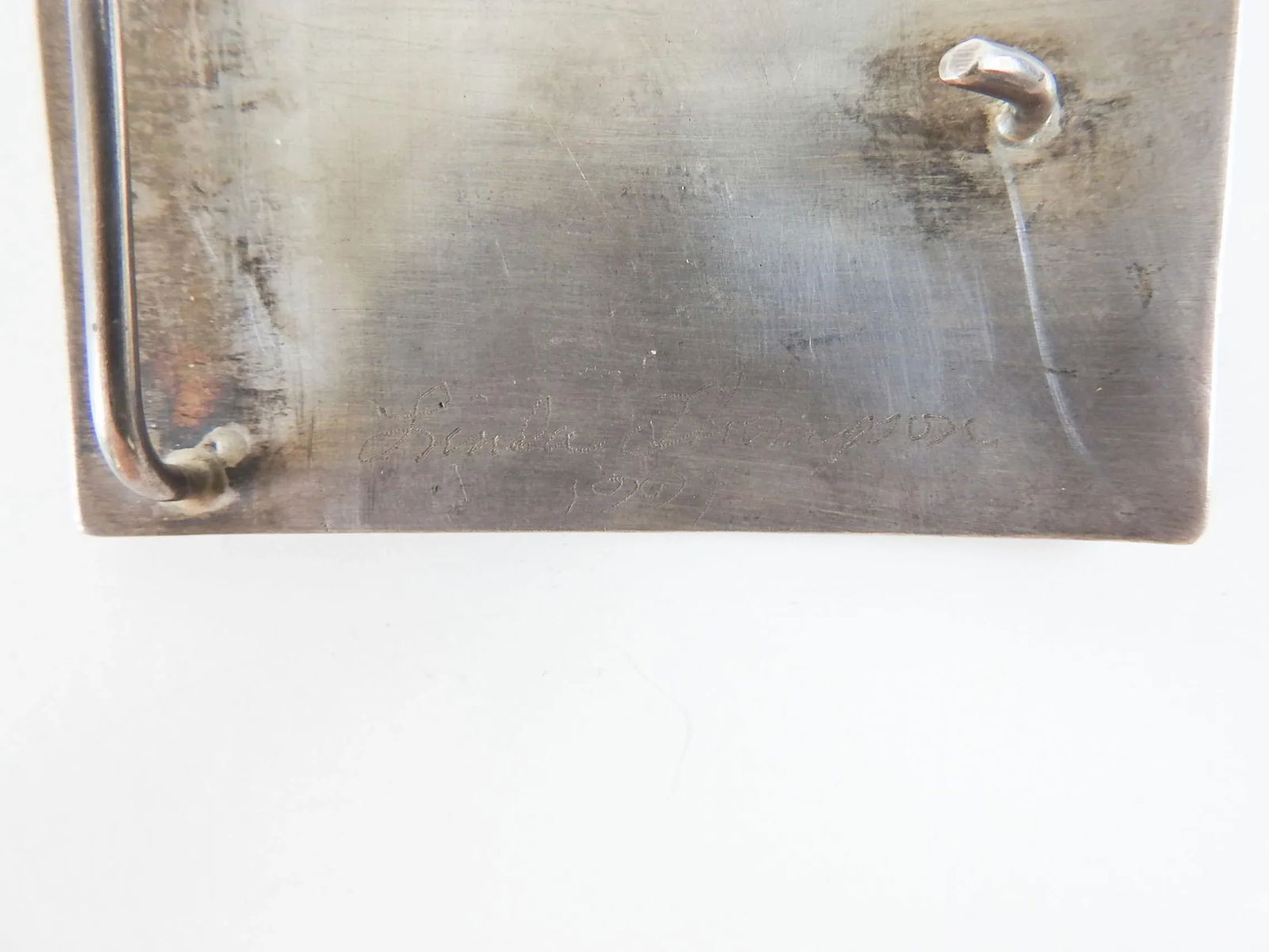 Vintage Handmade Sterling Silver Bear Belt Buckle Artist Studio - 3