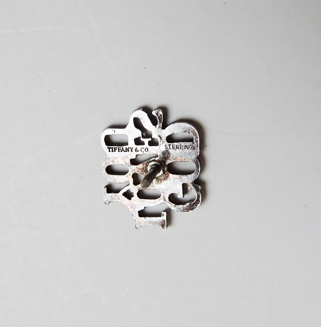 Late 20th Century Tiffany Sterling Silver God Loves You Lapel Tie Pin - 3