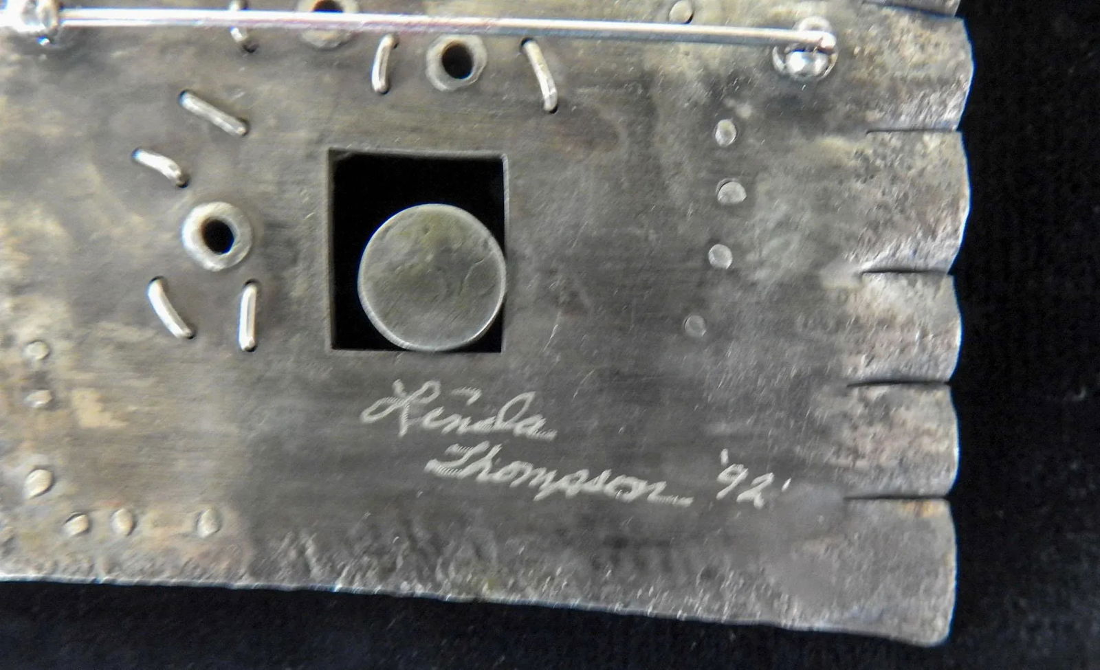 1991 Large Sculptural Sterling and Copper Opal Studio Brooch - 2