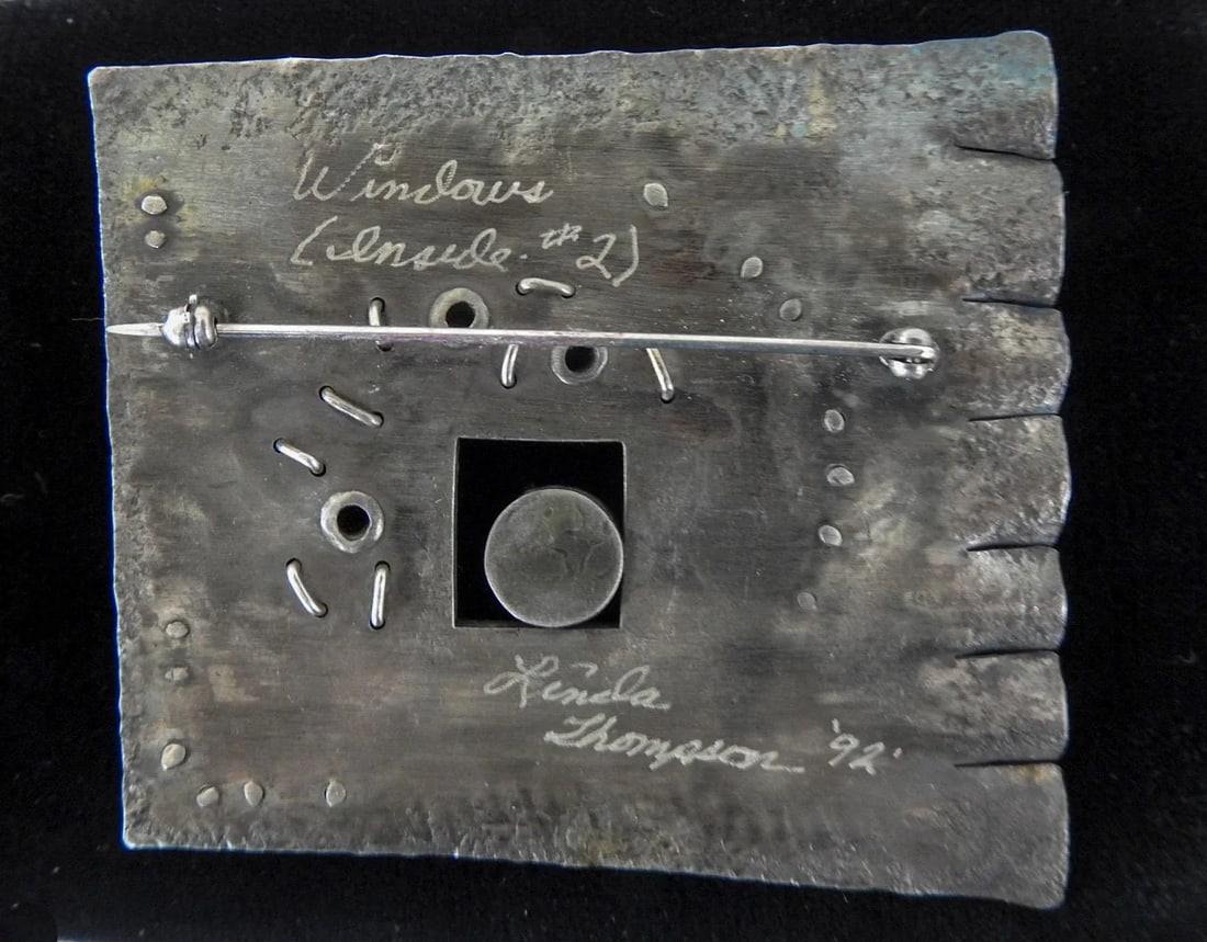 1991 Large Sculptural Sterling and Copper Opal Studio Brooch - 4