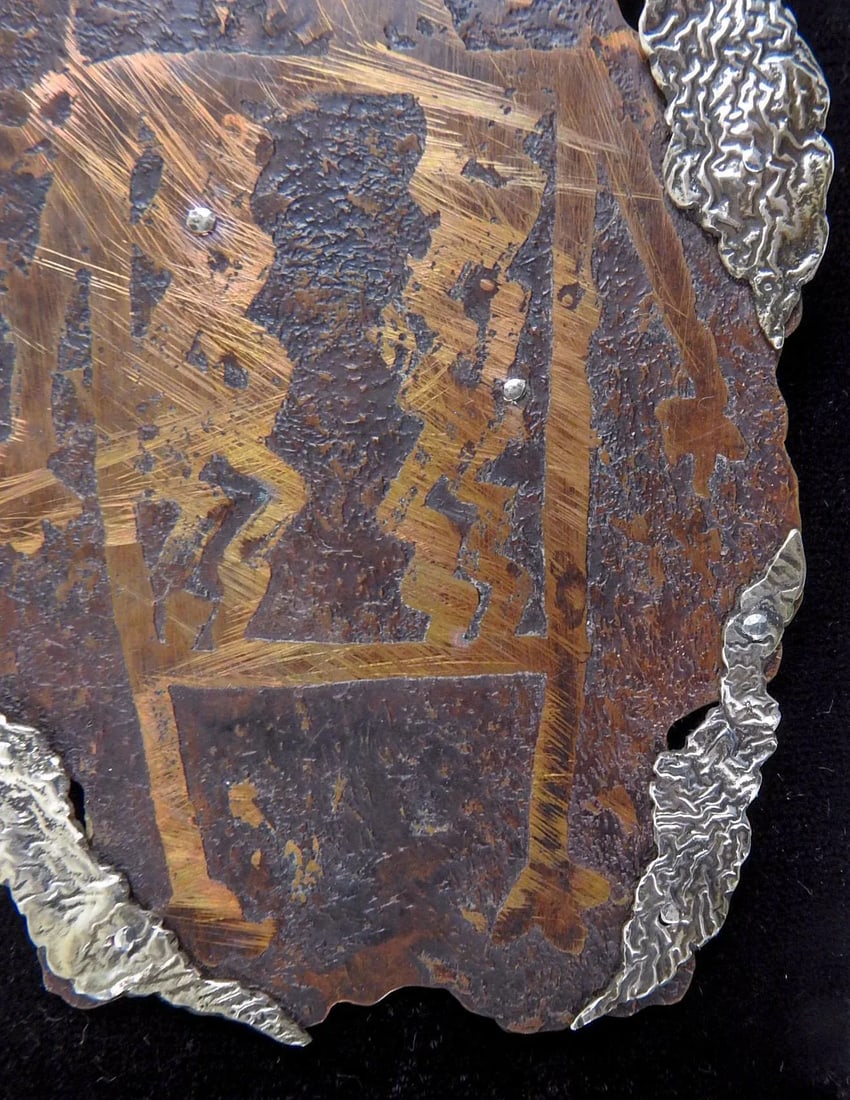 Vintage 1991 Large Sculptural Sterling Copper Artist Studio Brooch - 4