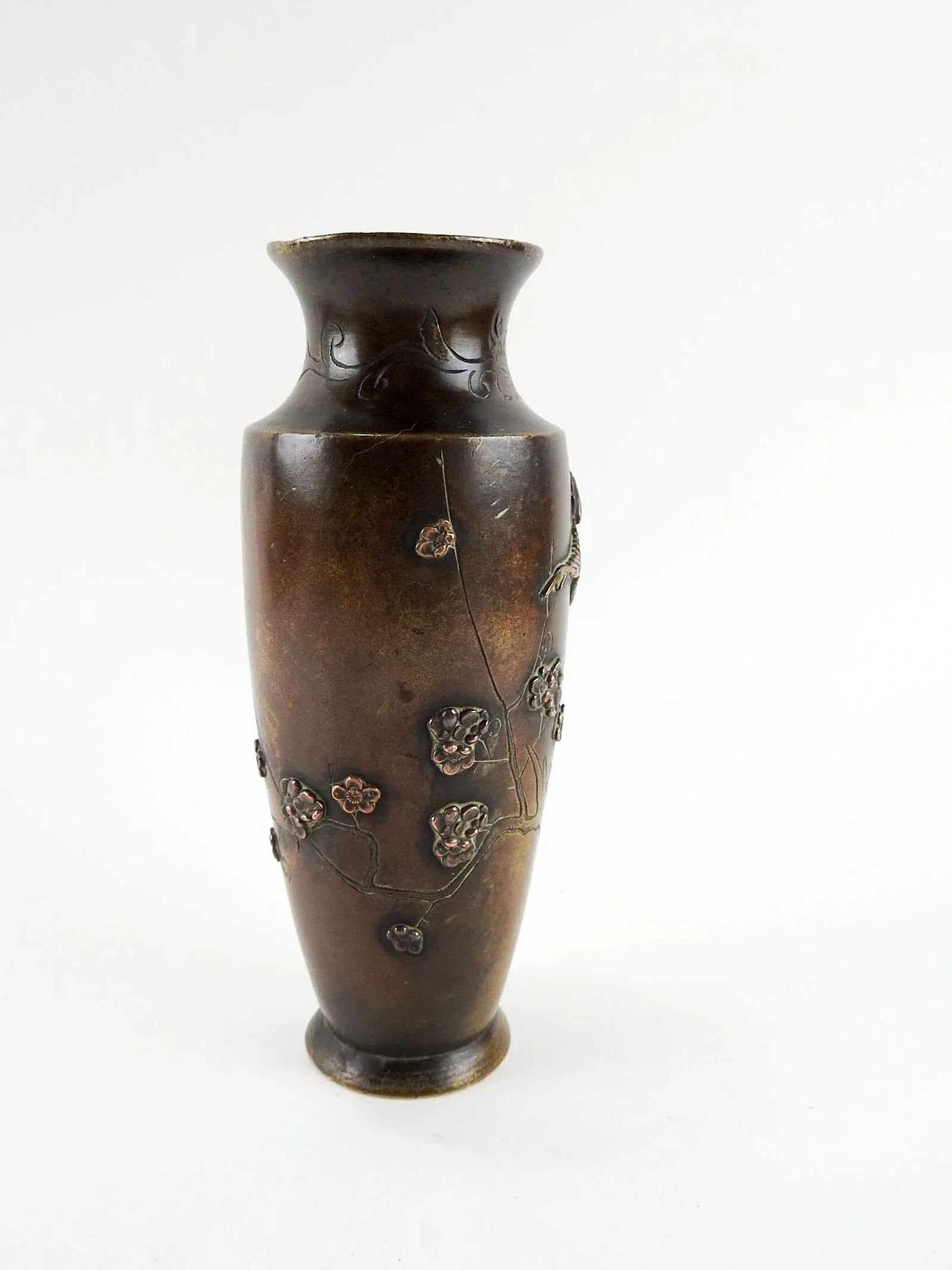 Japanese Bronxe & Copper Mixed Metal Vase - 2
