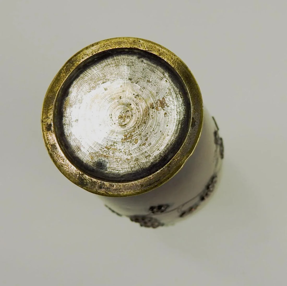 Japanese Bronxe & Copper Mixed Metal Vase - 6