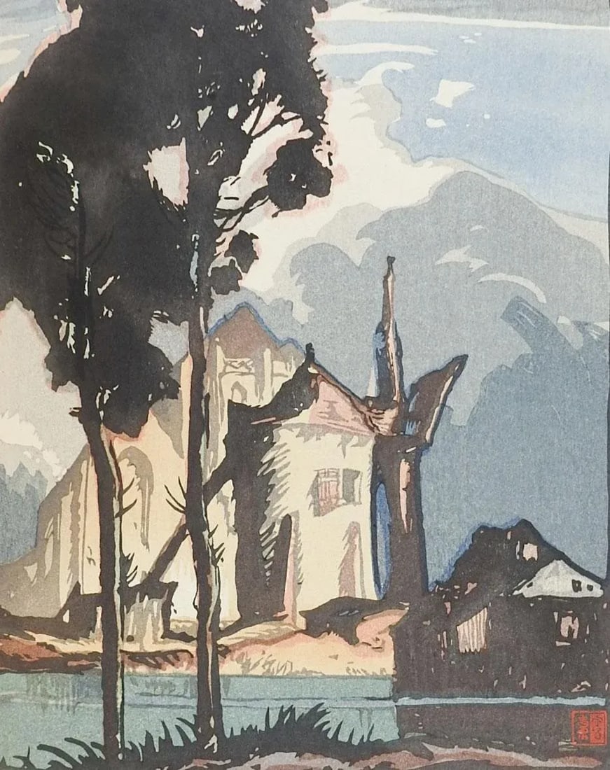 Vintage 1924 Urushibara 10 Woodcuts After Brangwyn - 7