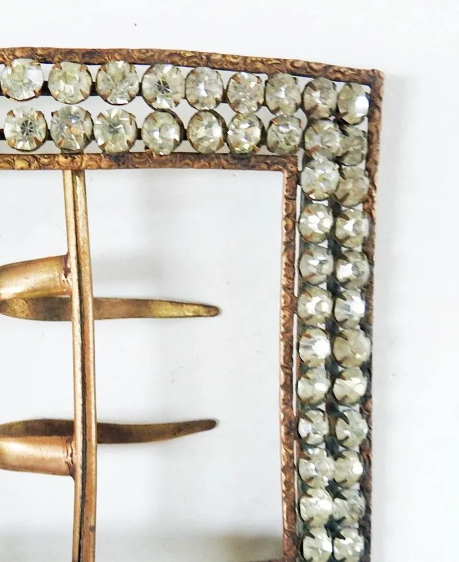 Large Antique Rhinestone Belle Epoque Belt Sash Buckle - 4