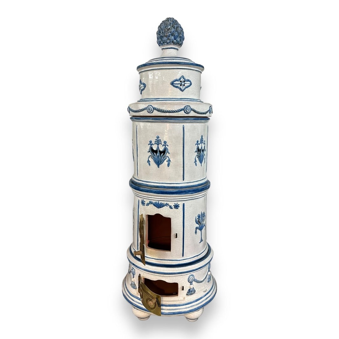 Italian Majolica Glazed Terra Cotta Stove - 5