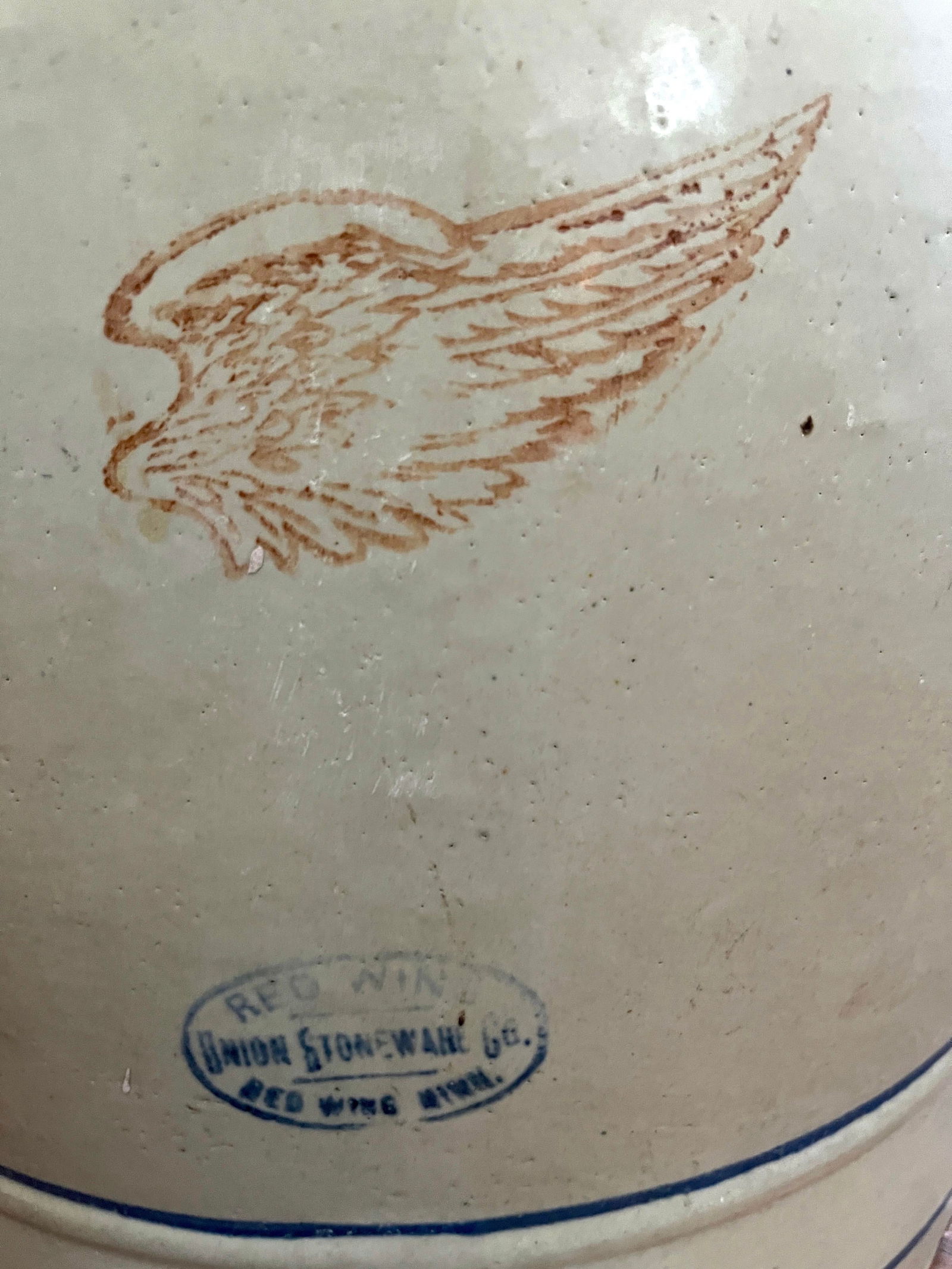 Antique Primitive 10 Gallon Red Wing Pottery Union Stoneware Water Cooler - 6