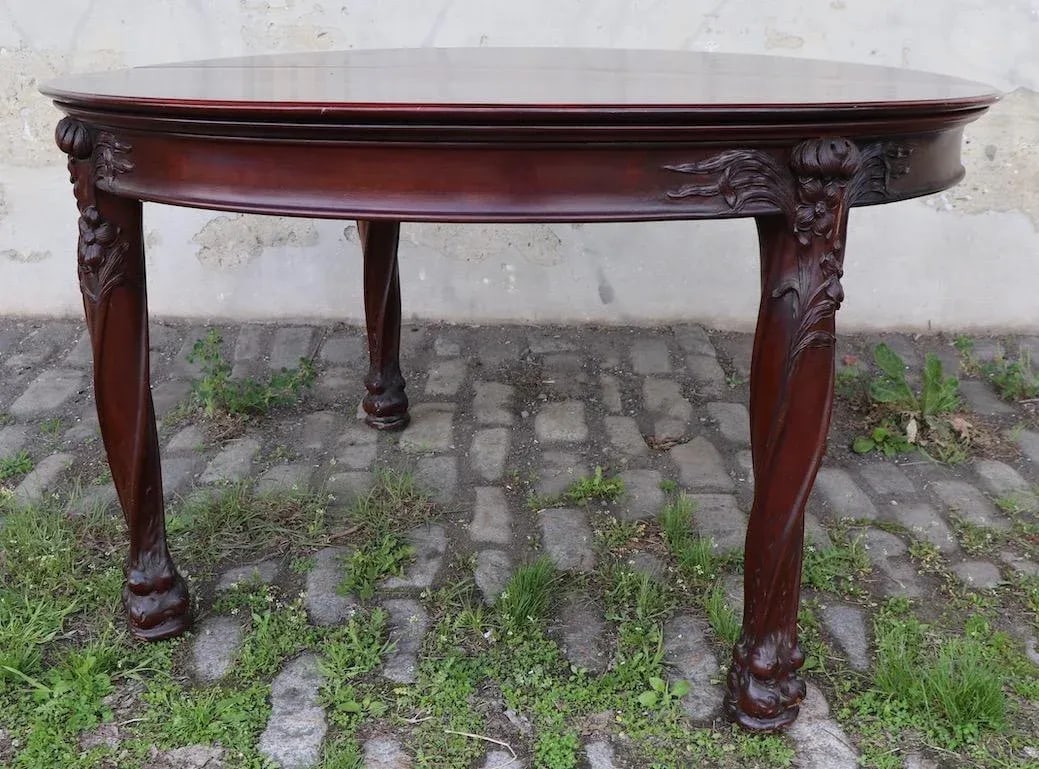 Art Nouveau Round Banquet Dining Table After Majorelle - 11