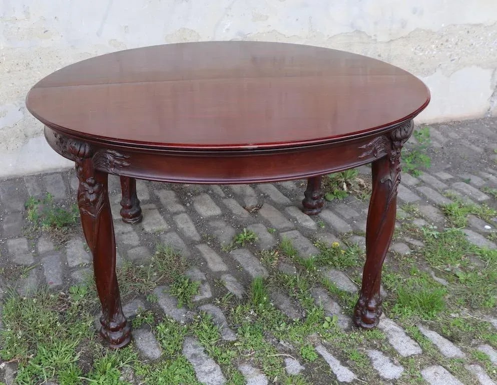 Art Nouveau Round Banquet Dining Table After Majorelle - 12