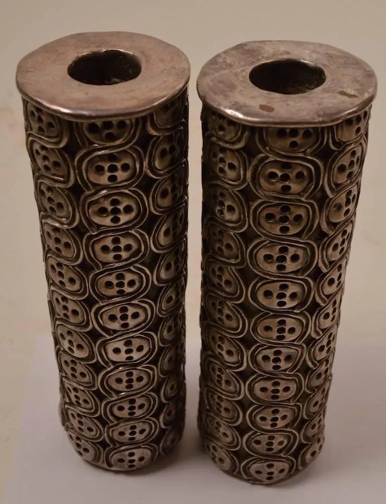 Antonio Pineda Silver Candlesticks - a Pair - 9
