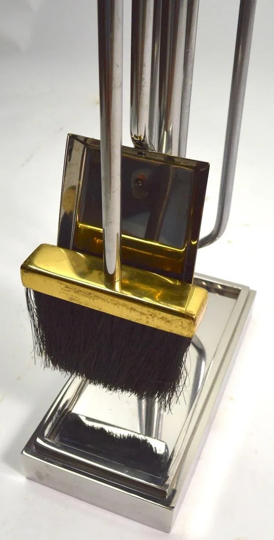 Chrome and Brass Fireplace Tools by Alessandro - 4