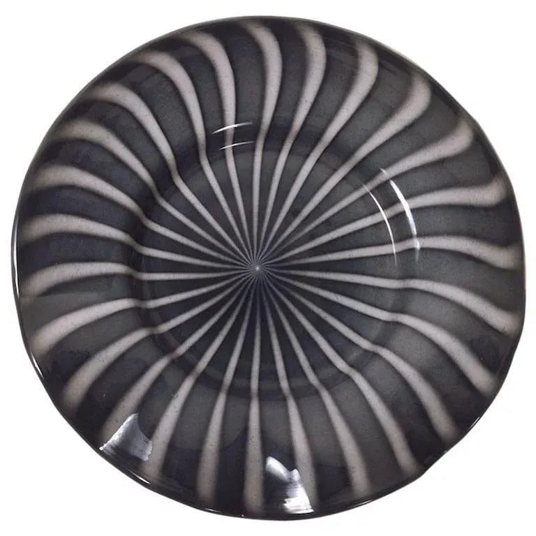 Large Murano Platter Centerpiece Bowl Attributed to Barbini - 11