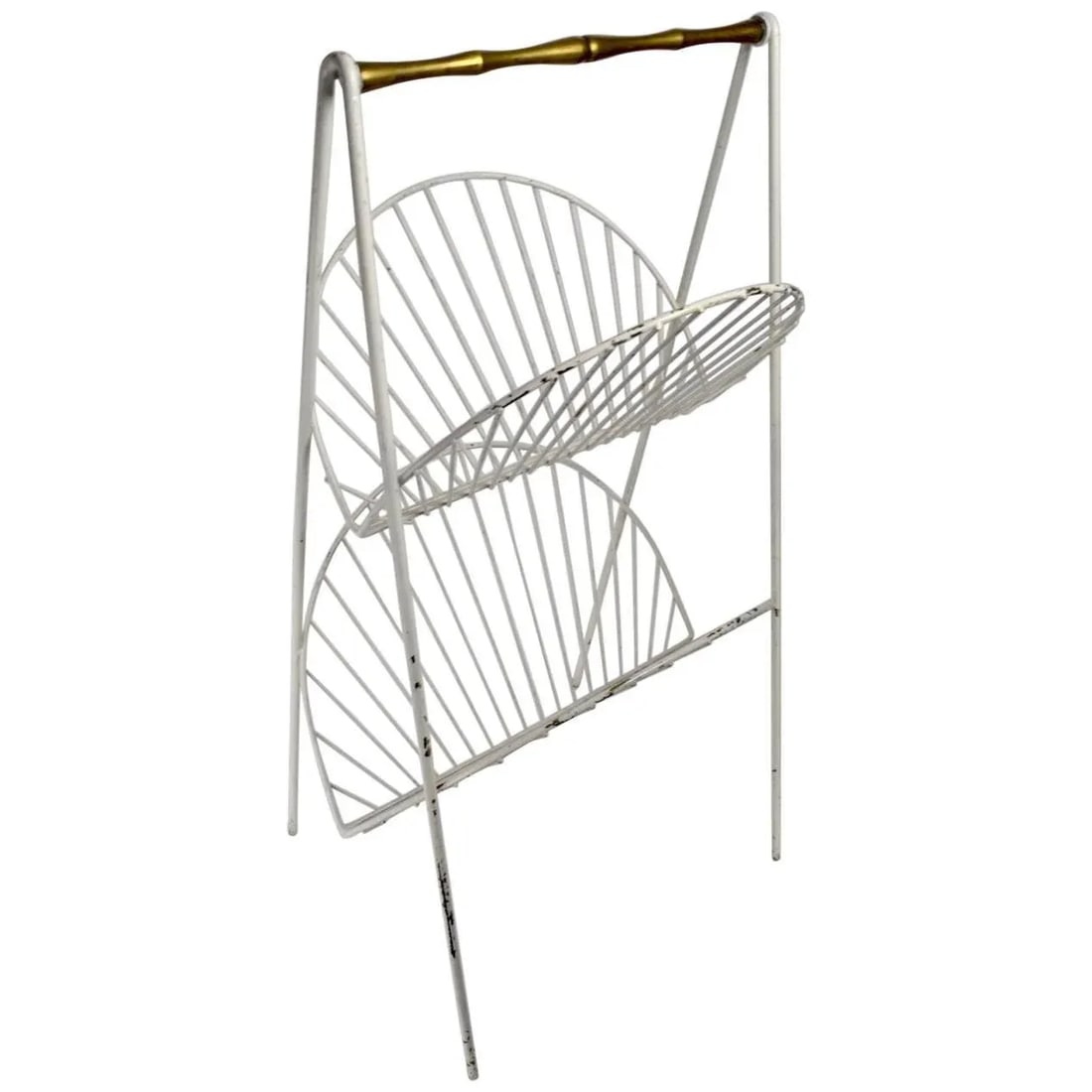 Iron and Brass Catch All Shelf Magazine Rack - 10