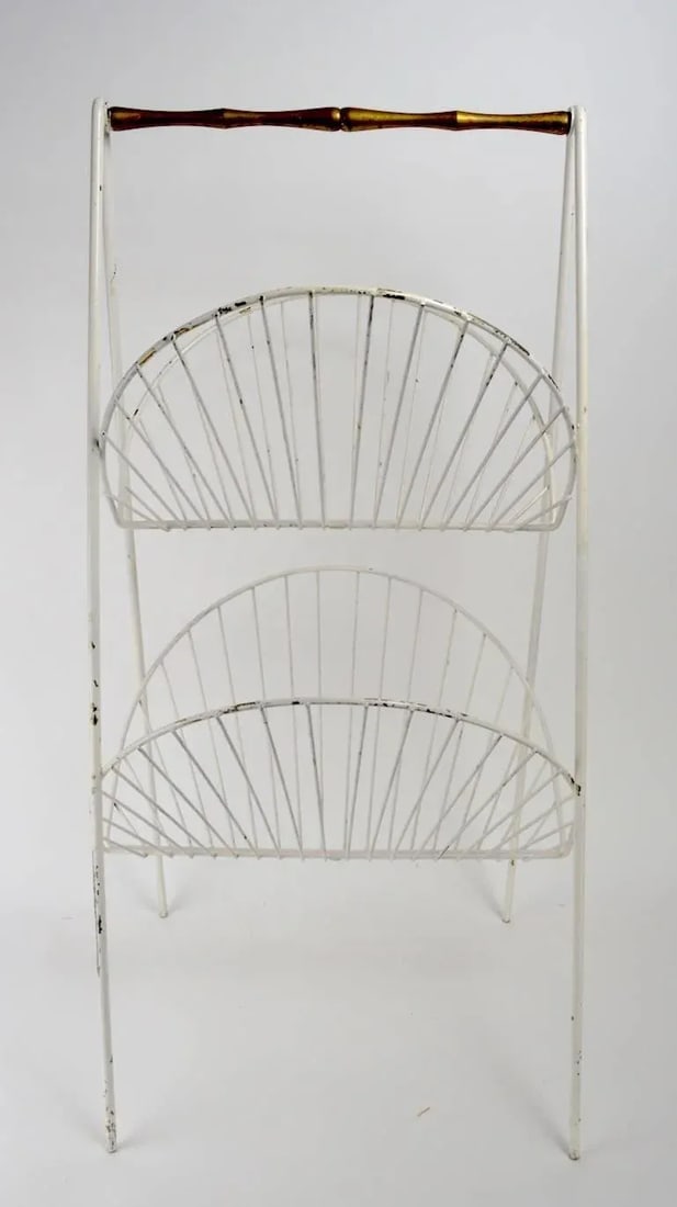 Iron and Brass Catch All Shelf Magazine Rack - 3
