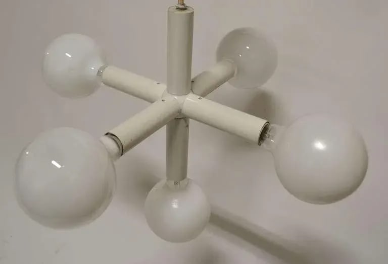 Five Light Lightolier White on White Molecule Chandelier - 2