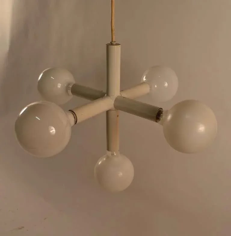 Five Light Lightolier White on White Molecule Chandelier - 3