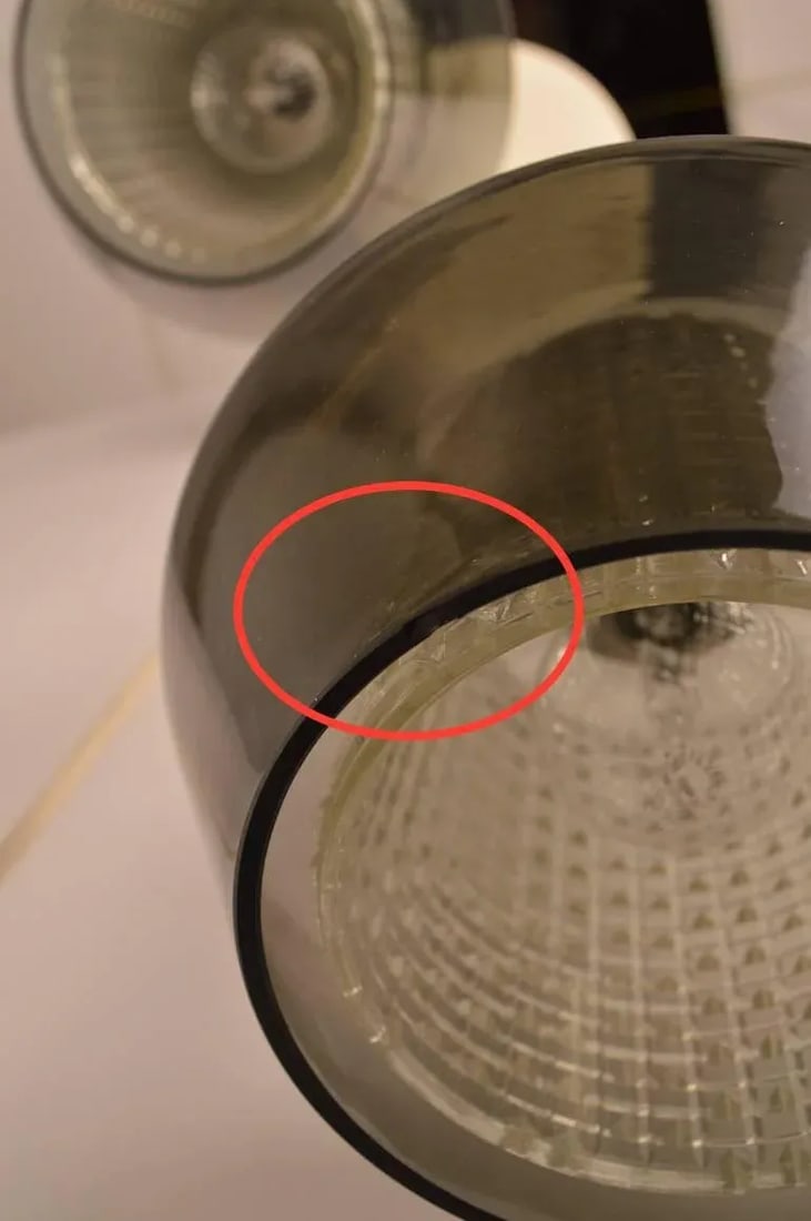 Three-Light Modernist Cascading Smoked Glass Chandelier After Panton - 6