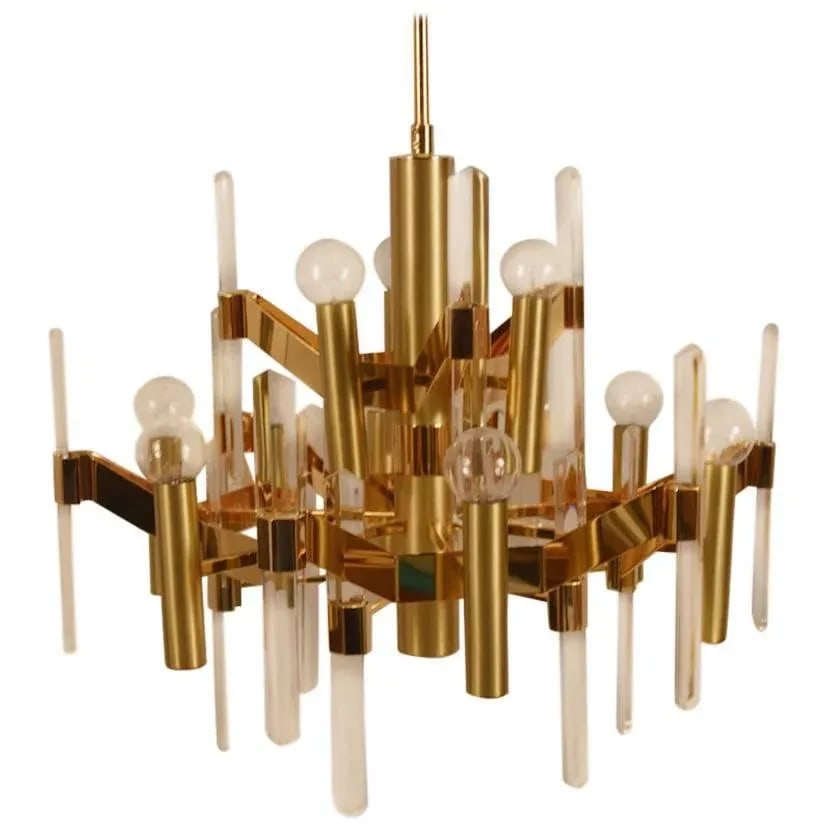 Gold Wash Over Brass Sciolari Chandelier - 10