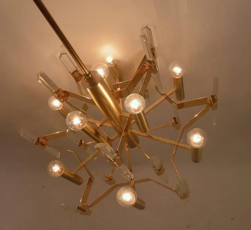 Gold Wash Over Brass Sciolari Chandelier - 2