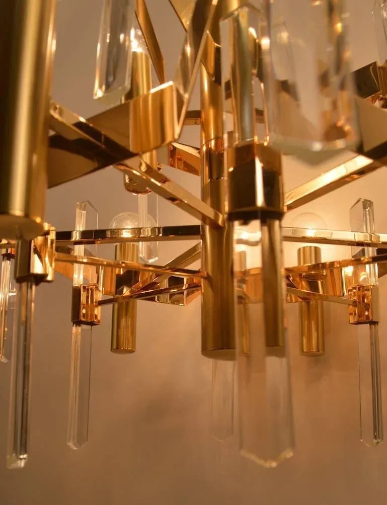 Gold Wash Over Brass Sciolari Chandelier - 4