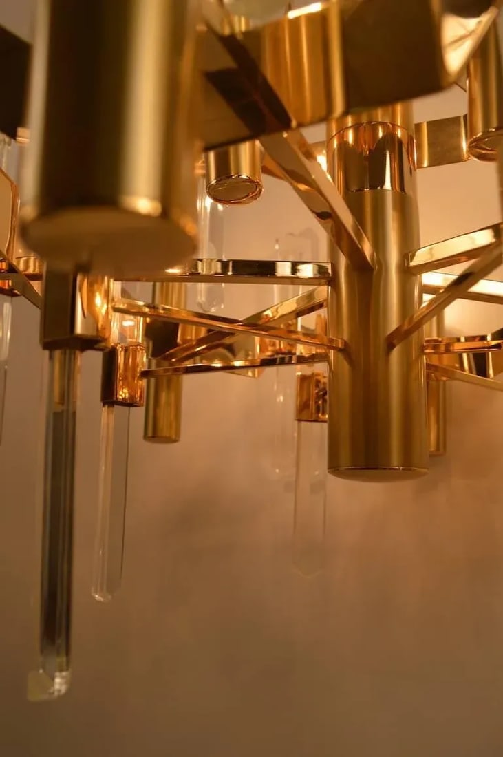 Gold Wash Over Brass Sciolari Chandelier - 5
