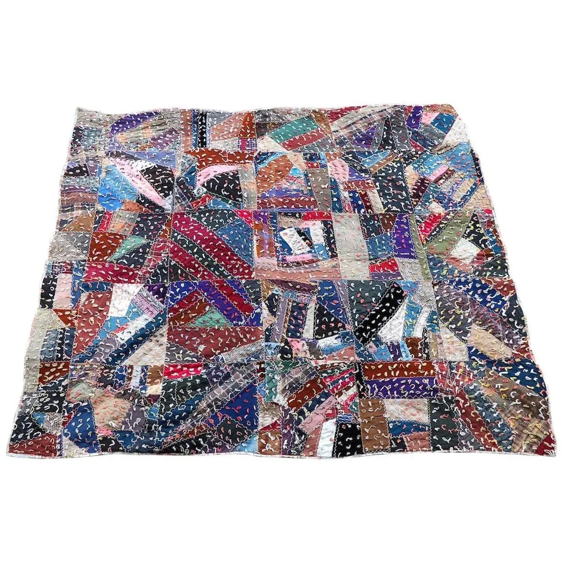 Graphic Antique Tied Quilt - 13