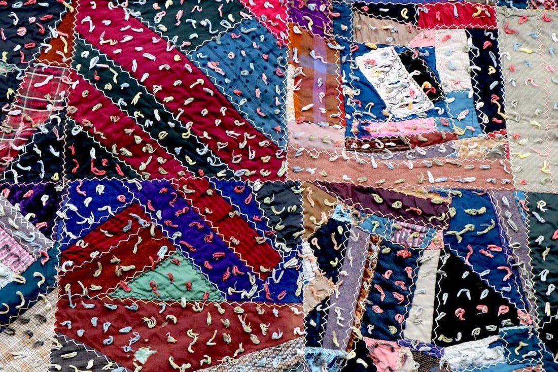 Graphic Antique Tied Quilt - 6