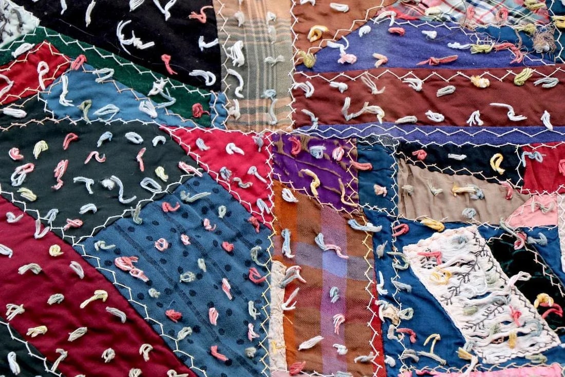 Graphic Antique Tied Quilt - 9