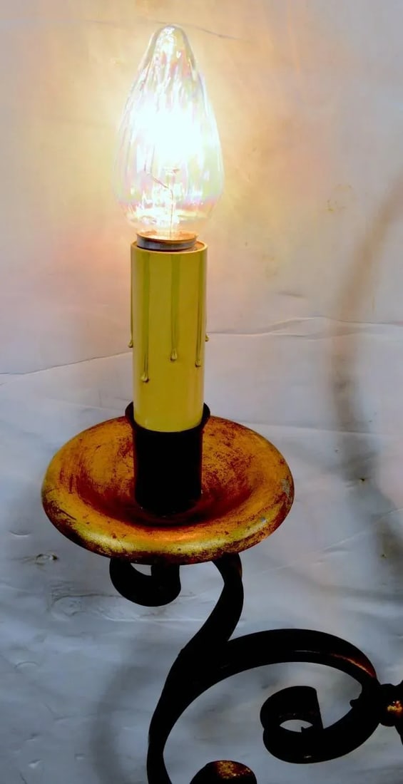 Large Paladio Wrought Iron and Gilt Italian or Spanish Style Sconce - 6